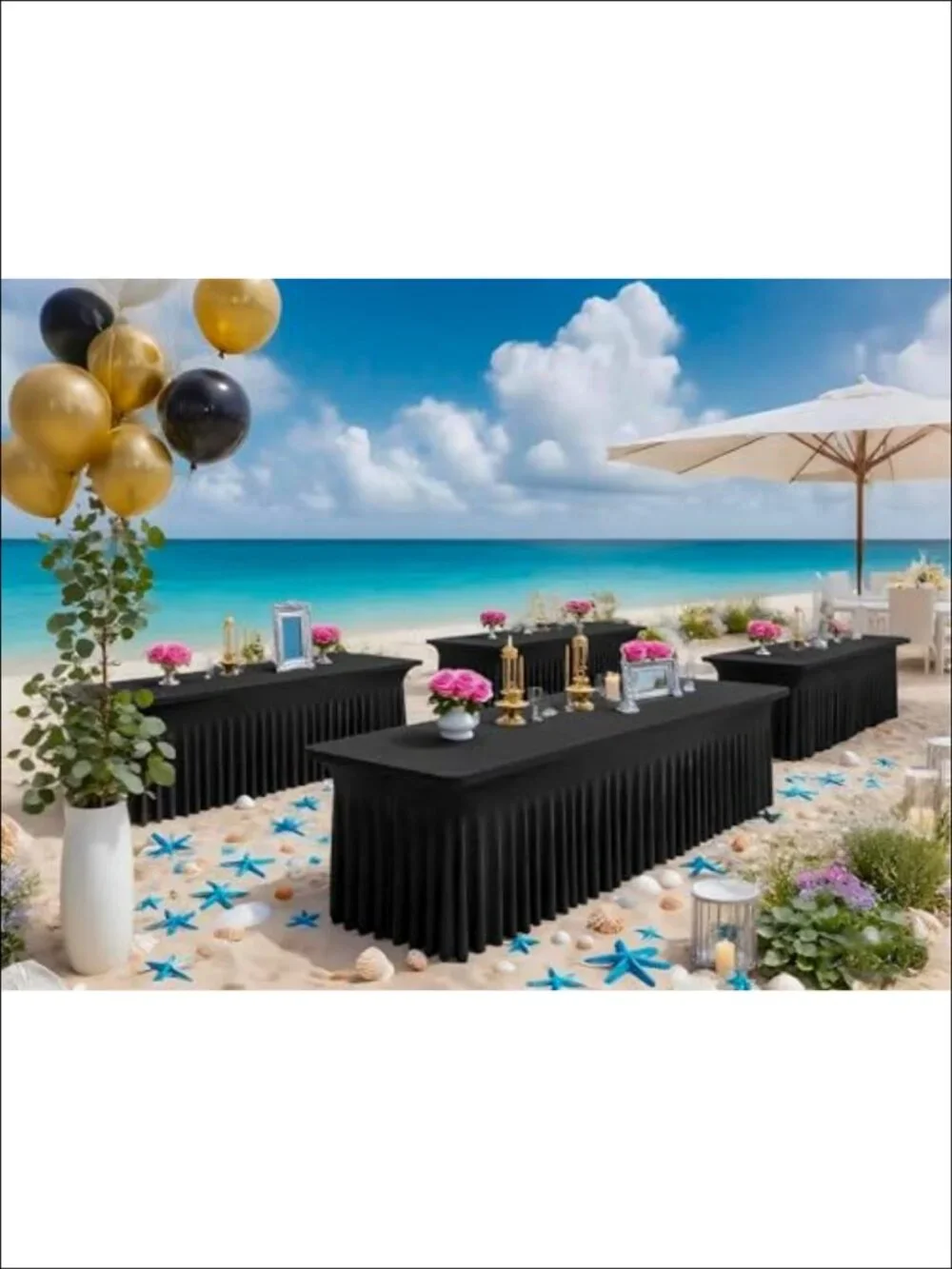 Spandex Fitted Tablecloth & Skirt Set for 8 Ft Tables
